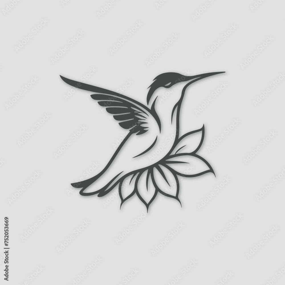 Fototapeta premium hummingbird modern logo design vector template