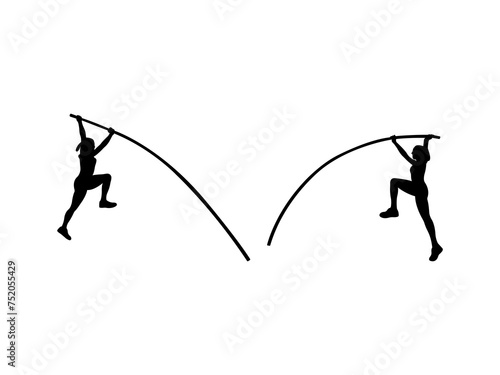 Female Pole Vault icon vector. Female Pole Vault vector design and illustration. Female Pole Vault silhouette isolated white background