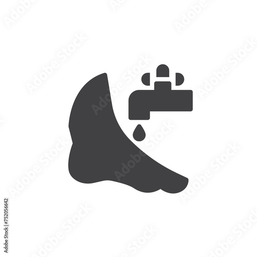 Foot and water tap vector icon