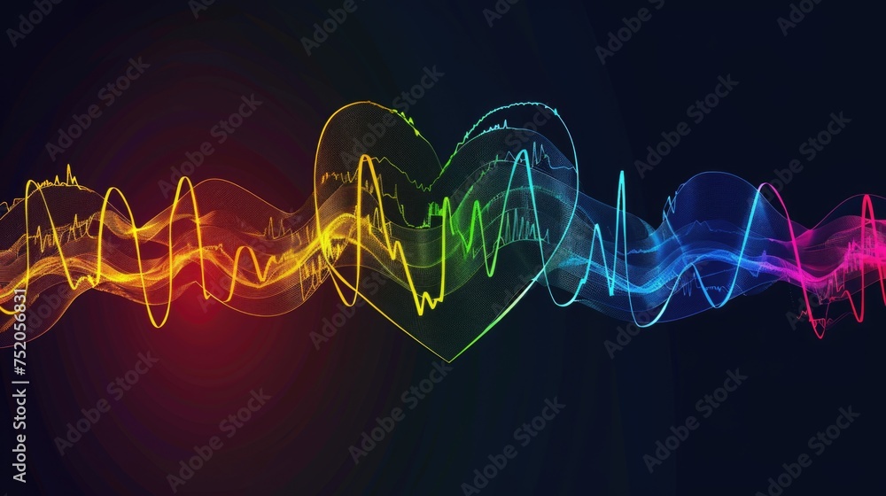 Abstract Heartbeat Love Concept Abstract Heartbeat Love Concept