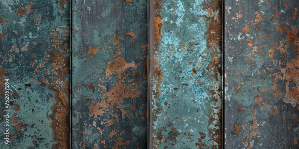 Background Texture Pattern in the Style of Aged Metal - Oxidized colors for a vintage industrial look created with Generative AI Technology