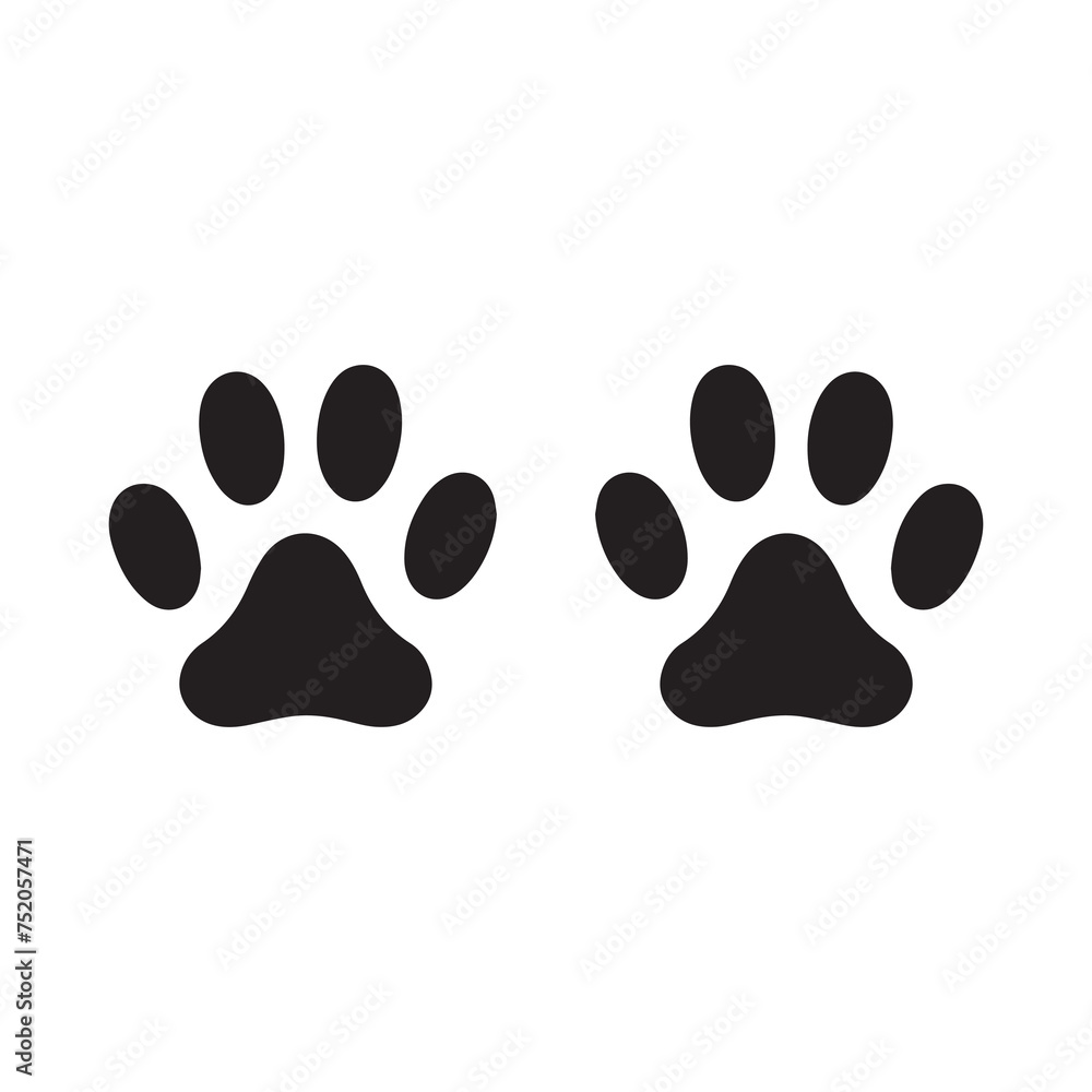 Dog and Lion black foot print animals. Illustration background design. Dog and Lion black foot print animals. Illustration background design.