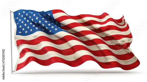 American flag waving with realistic texture
