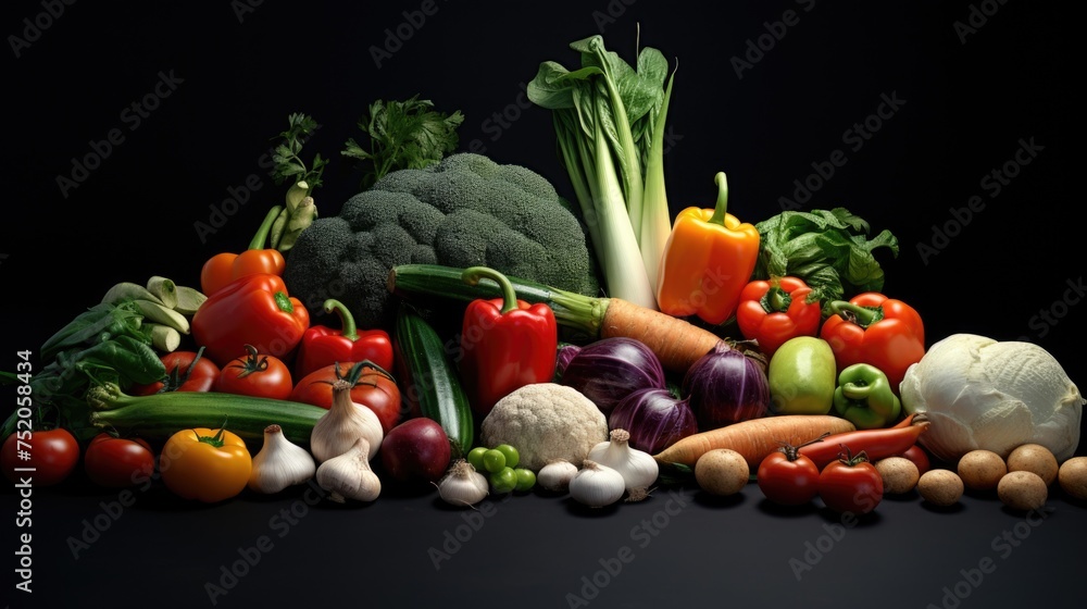 Assorted vegetables displayed on a table, suitable for food and healthy eating concepts Assorted vegetables displayed on a table, suitable for food and healthy eating concepts