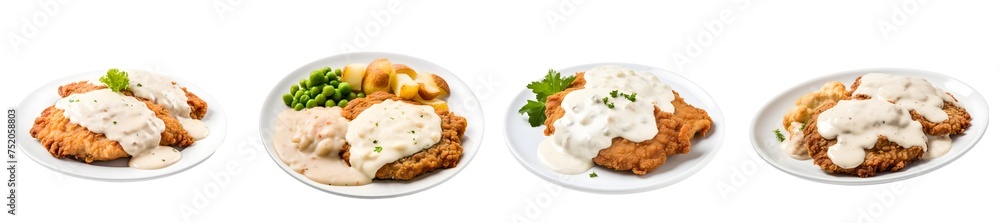 Pork cutlet, fish cutlet isolated on a transparent PNG background, white background , Generative Ai Pork cutlet, fish cutlet isolated on a transparent PNG background, white background , Generative Ai