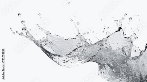High contrast black and white image of a water splash. Suitable for various design projects