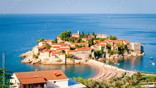 Sveti Stefan island in Montenegro photo
