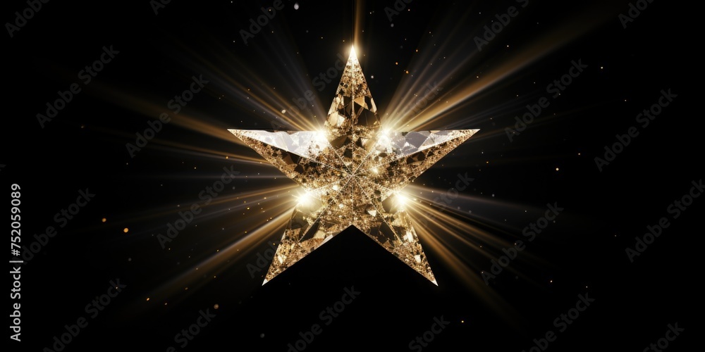 A bright golden star shining in the dark, perfect for adding a touch of magic to your projects A bright golden star shining in the dark, perfect for adding a touch of magic to your projects