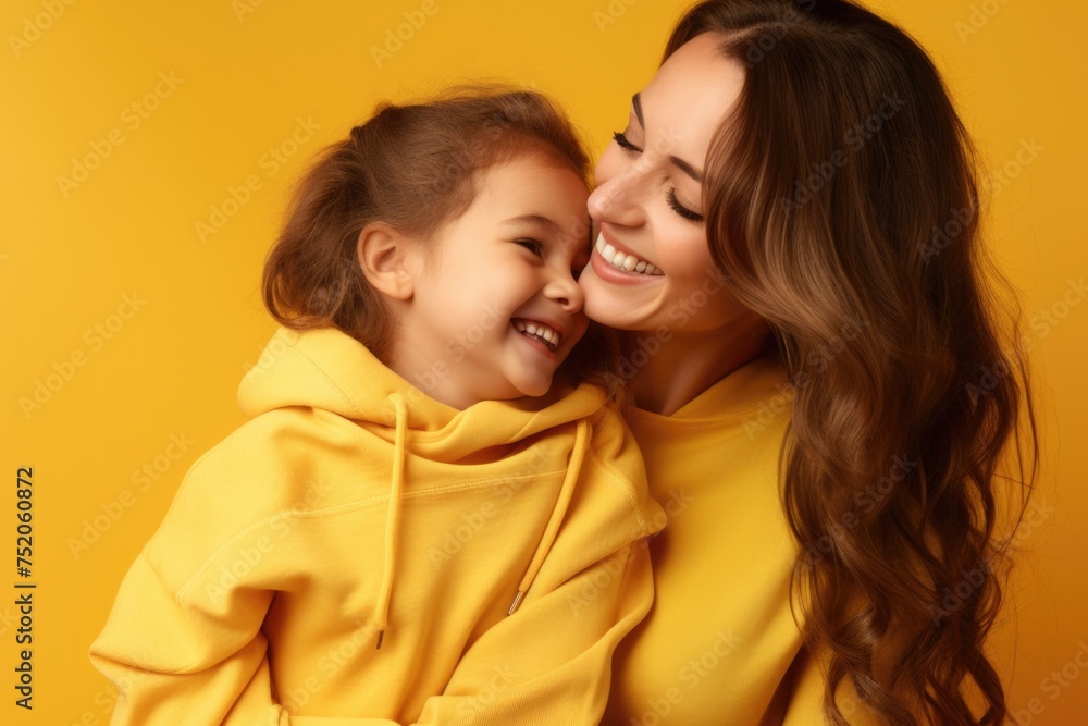 A heartwarming image of a woman embracing a young girl, perfect for family and love-themed designs A heartwarming image of a woman embracing a young girl, perfect for family and love-themed designs