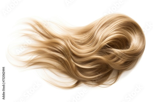 Detailed close up of long, flowing blond hair. Ideal for beauty and haircare concepts