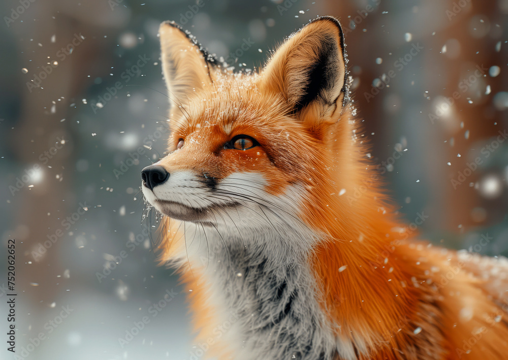 fox in the winter forest fox in the winter forest