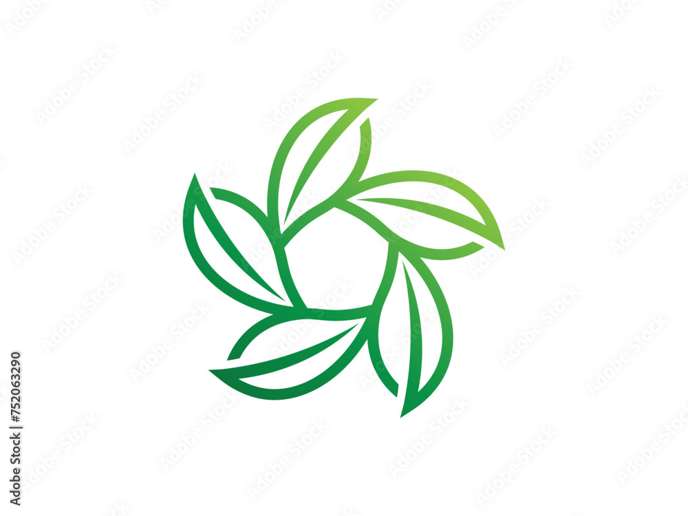 Circular Leaf logo gradient colorful design illustrations Circular Leaf logo gradient colorful design illustrations