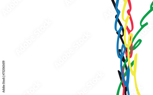 Abstract curly line with olympic color.