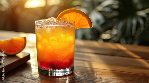 Mexican Tequila Sunrise with a blend of tequila at restaurant 