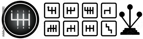 Manual Car  Transmission vector icon. Simple flat symbol on white background
