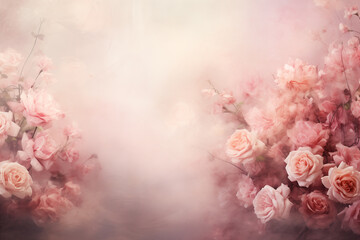 Maternity backdrop, wedding backdrop, photography background with delicate pink flowers.