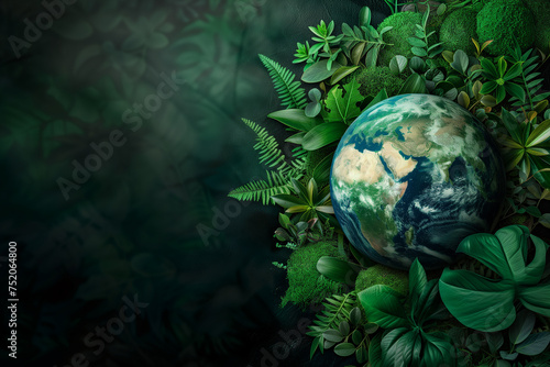 World environment and Earth Day concept with globe and eco friendly enviroment. © erika8213