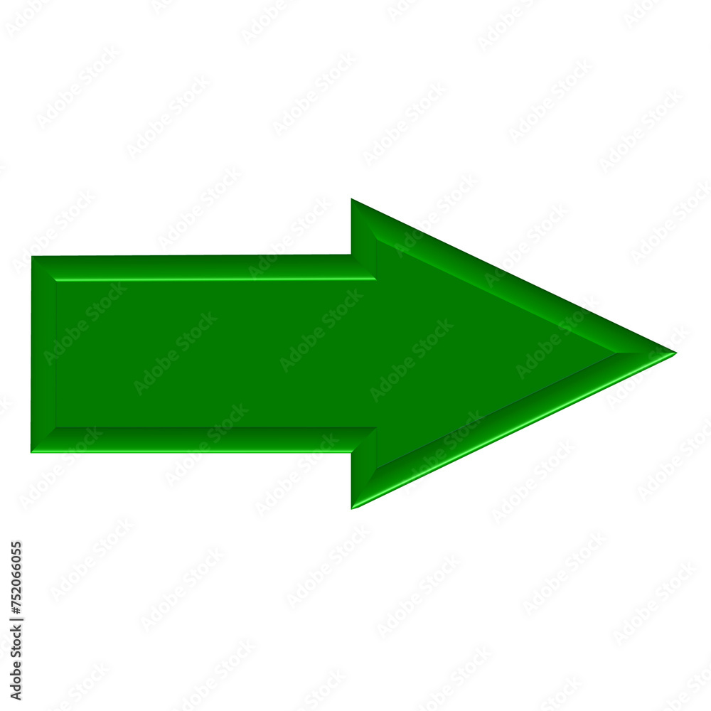 glossy 3d green arrow with rounded mitered edges glossy 3d green arrow with rounded mitered edges