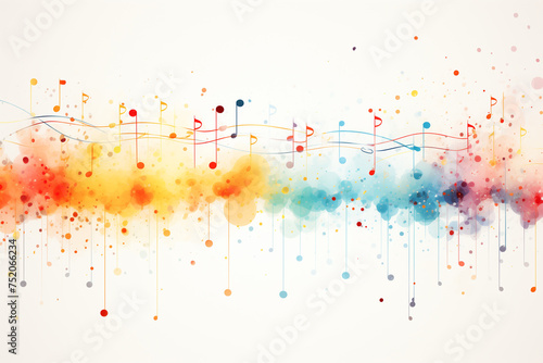 Abstract colorful music background with notes, music party background