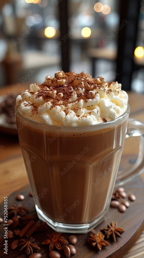 Hot chocolate drink at restaurant Hot chocolate drink at restaurant