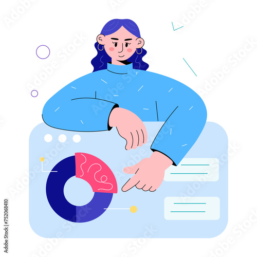 Ready to use doodle mini illustration of website analytics 