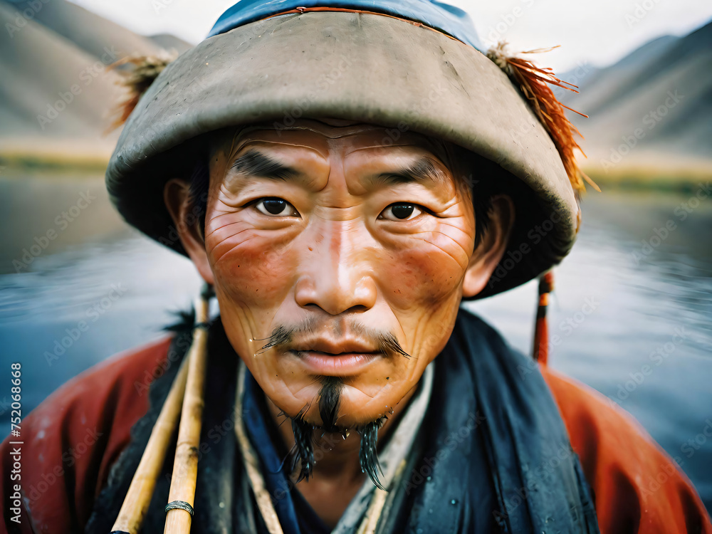Portrait of a Mongolian fisherman Portrait of a Mongolian fisherman