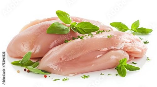 Savoring Simplicity: Chicken Breast Fillet Culinary Delight on a Pure White Canvas