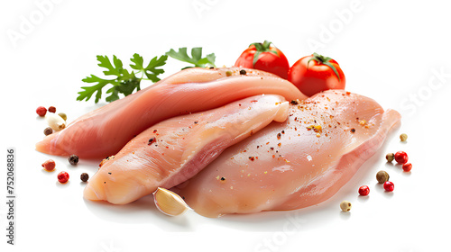 Savoring Simplicity: Chicken Breast Fillet Culinary Delight on a Pure White Canvas