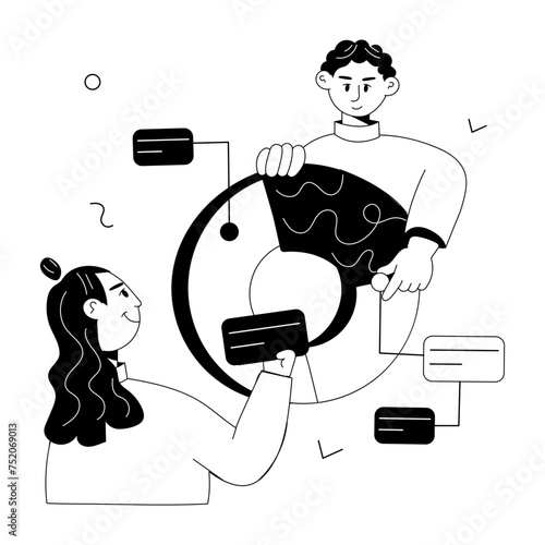 Premium doodle mini illustration of stakeholders 
