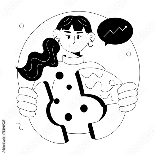 Get this doodle mini illustration of shareholder 