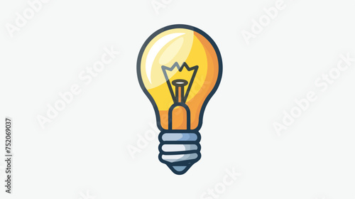 Isolated conceptual lightbulb icon. Flat design.