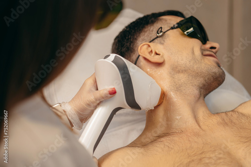 Hair removal for male neck