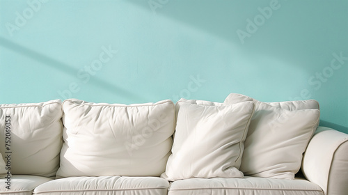 Comfortable white couch cushions