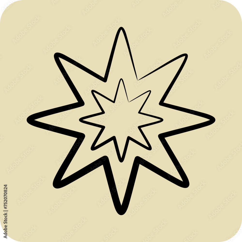 Icon Eight Pointed Star. related to Stars symbol. hand drawn style. simple design editable. simple vector icons Icon Eight Pointed Star. related to Stars symbol. hand drawn style. simple design editable. simple vector icons