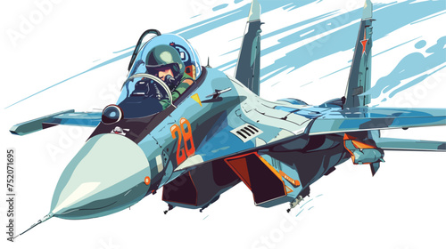Fototapeta Naklejka Na Ścianę i Meble -  Russian jet fighter military pilot.