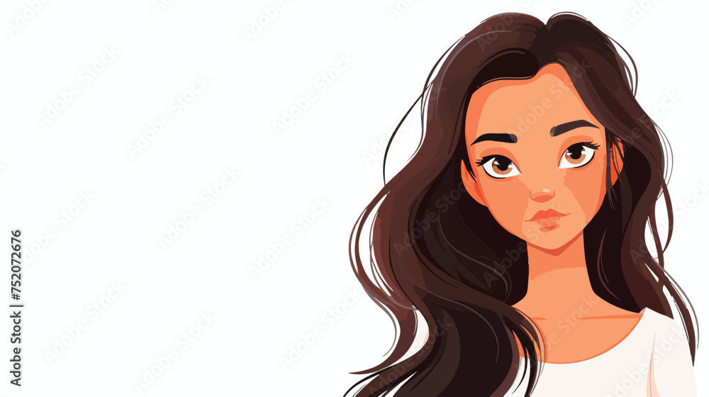 Vector background with the beautiful young woman.