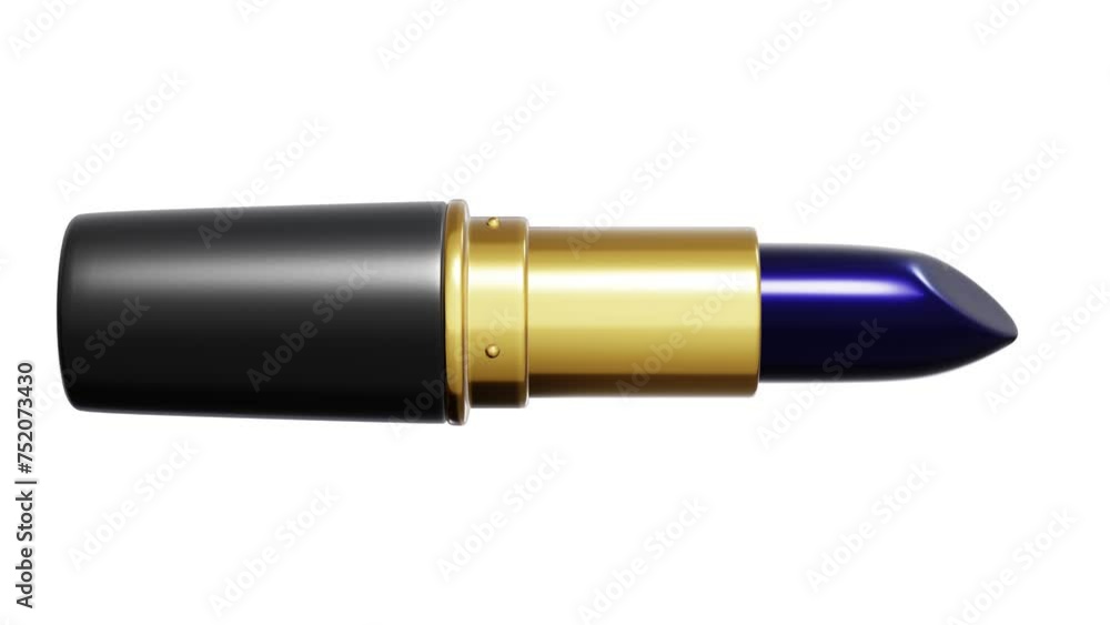 Realistic 3D animation of the alternative makeup dark blue lipstick demonstration rendered in UHD with alpha matte Realistic 3D animation of the alternative makeup dark blue lipstick demonstration rendered in UHD with alpha matte