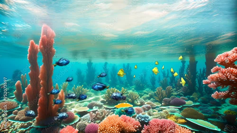 Live Wallpaper für Computer - Bunte Fische schwimmen zwischen Korallen 6.