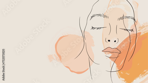 Abstract Female Face Portrait in Minimalism
