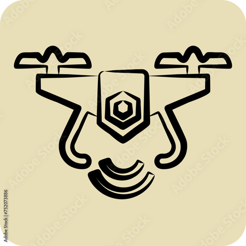 Icon Drone. related to Drone symbol. hand drawn style. simple design editable. simple illustration