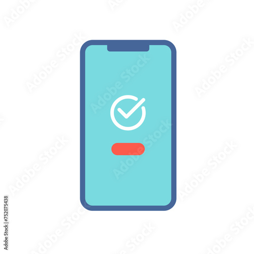 チェックマーク画面のスマホ