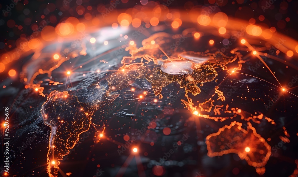 abstract globe, concept of global network and connectivity, information exchange and telecommunications abstract globe, concept of global network and connectivity, information exchange and telecommunications