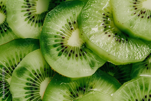 illustration of slices of kiwi fruit texture. Created with Generative AI 