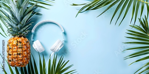 Tropical Vibe with Pineapples and Music