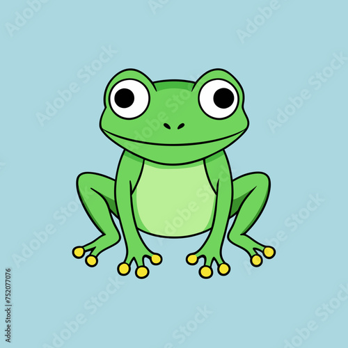 Frog Toad polliwog animal froggy frogling pet vector illustration draw cartoon pretty cute © Gleb