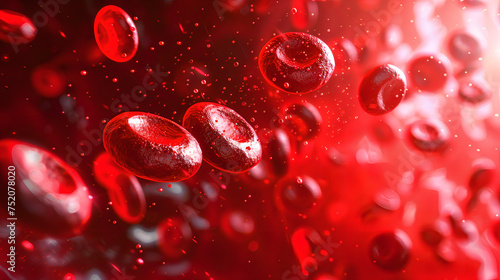 red blood cells on red background