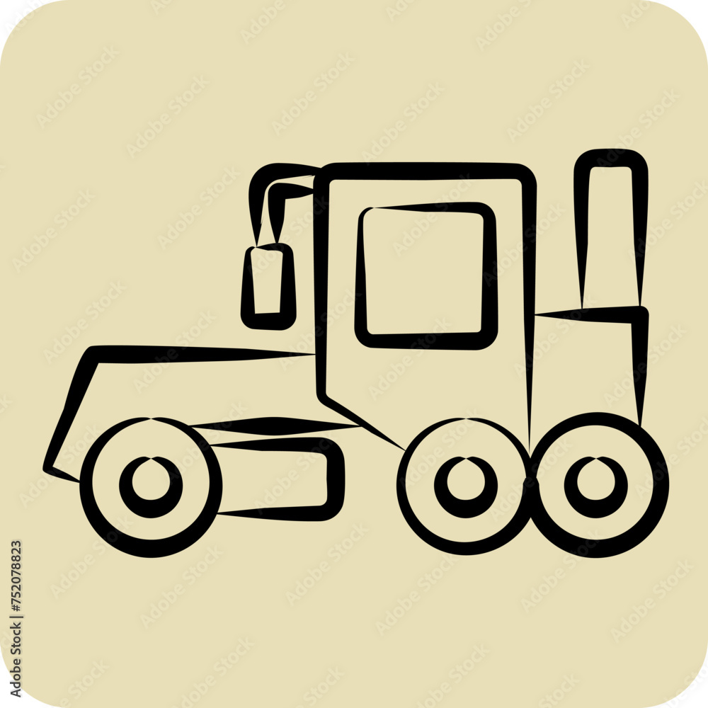 Icon Grader. related to Construction Vehicles symbol. hand drawn style. simple design editable. simple illustration Icon Grader. related to Construction Vehicles symbol. hand drawn style. simple design editable. simple illustration