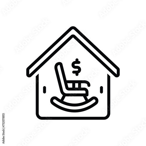 Black line icon for retirement
