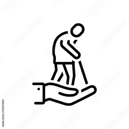 Black line icon for elder care