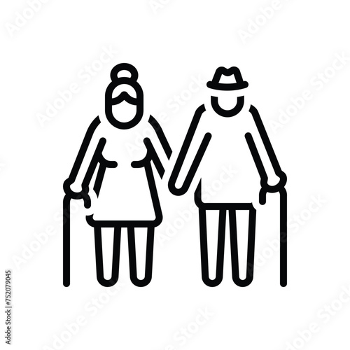 Black line icon for generation age